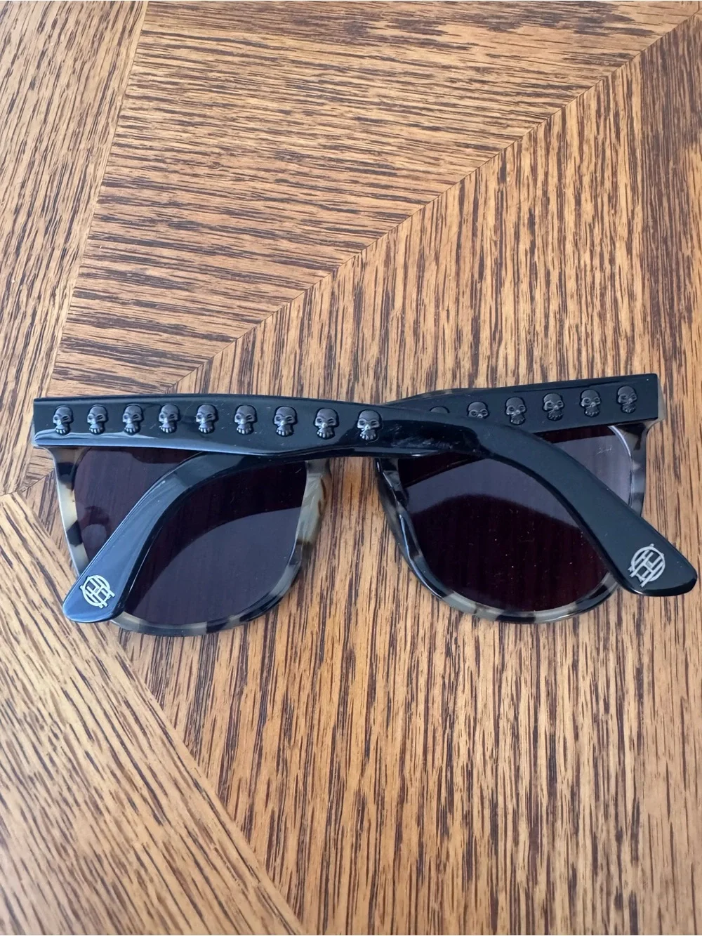 House of Harlow Tortoise Vintage Sunglasses with Skull Accent